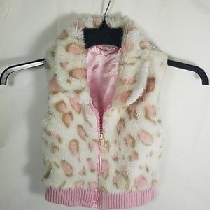 Toby Size 2T Girls Vest Furry Leopard Pattern